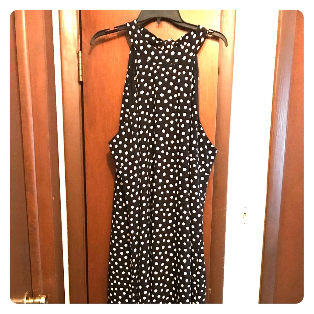 Black and white polka dot dress